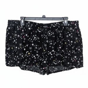 Joyspun Celestial Sleep Shorts Black White Stars Moon Plus Size 3X